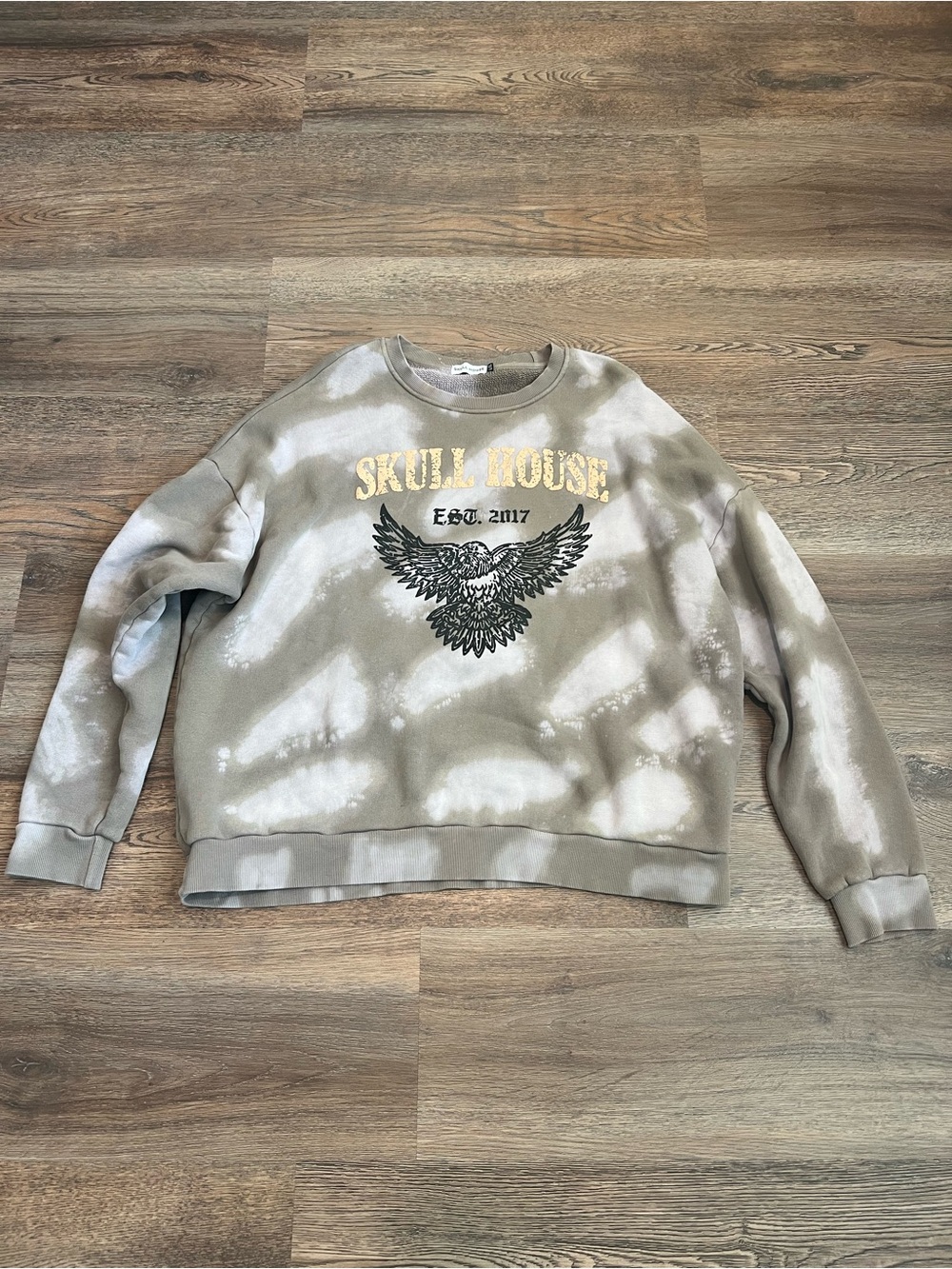 Skull House Est. 2017 Tie Dye Eagle Graphic Crewneck Sweatshirt Size L/XL Gothic